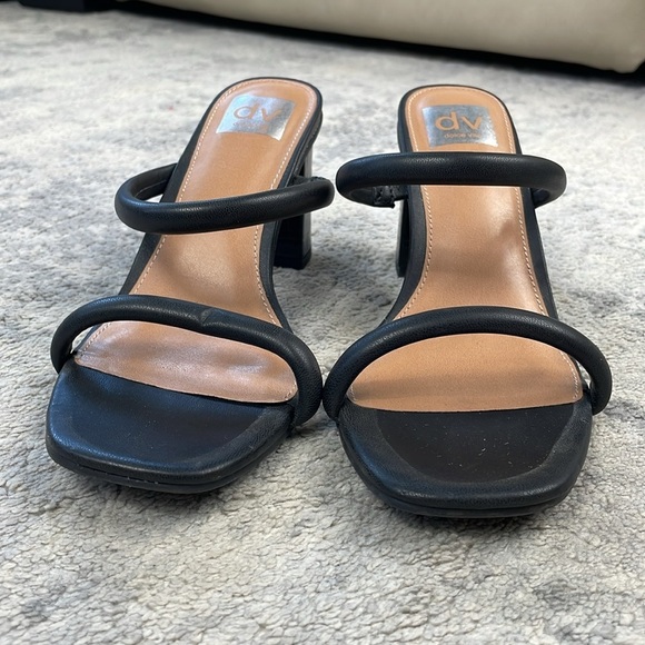 DV Dolce Vita Halsty Double Band Mules Chunky Heel Sandals Sz 8.5 - Picture 5 of 12